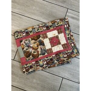 Handmade Quilted On The Farm Rooster Country Patchwork Table Runner 75” Cottage
